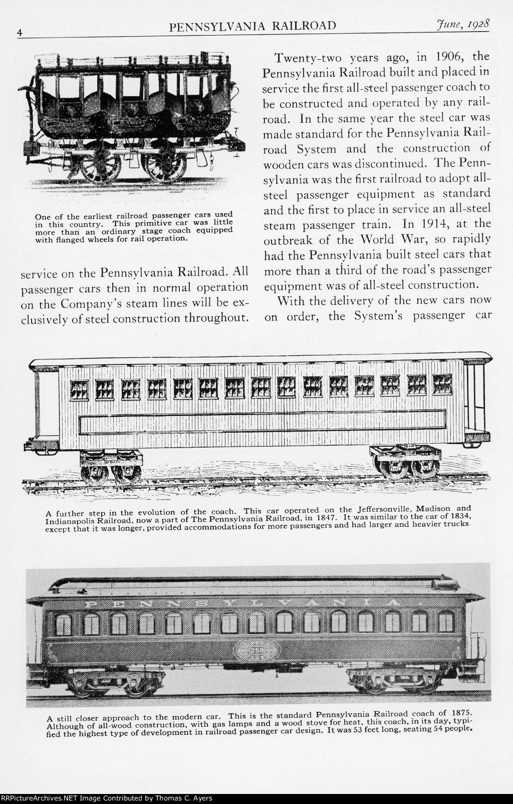 "Passing Of The Wooden Passenger Car," Page 4, 1928